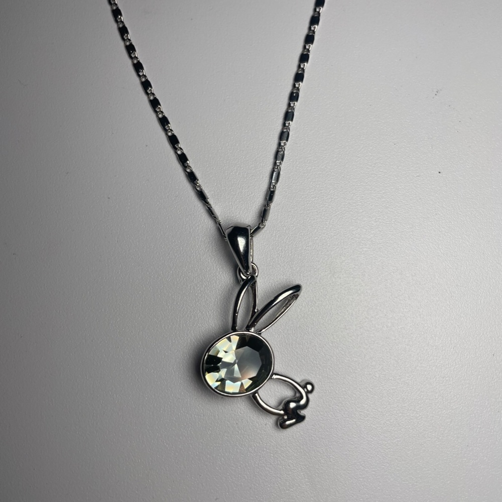 Swarovski Crystal Bunny Pendant Necklace